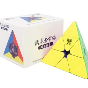 a pyraminx cubes with different colors and shapes